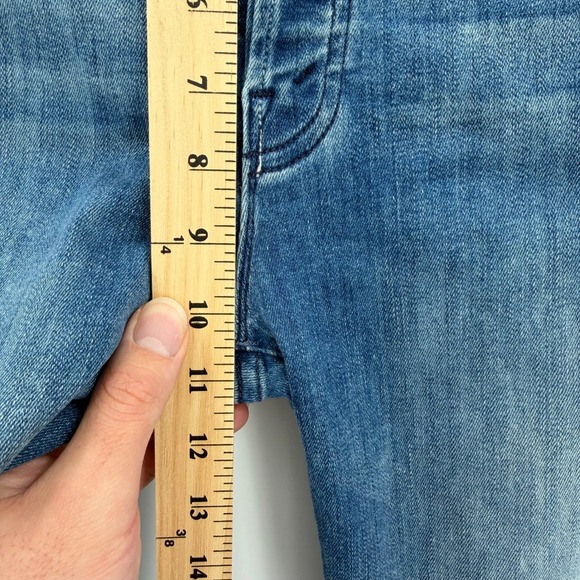 MOTHER The Stunner Ankle Fray Jeans Graffiti Girl Distressed Bleached Size 28‎ - Picture 5 of 9